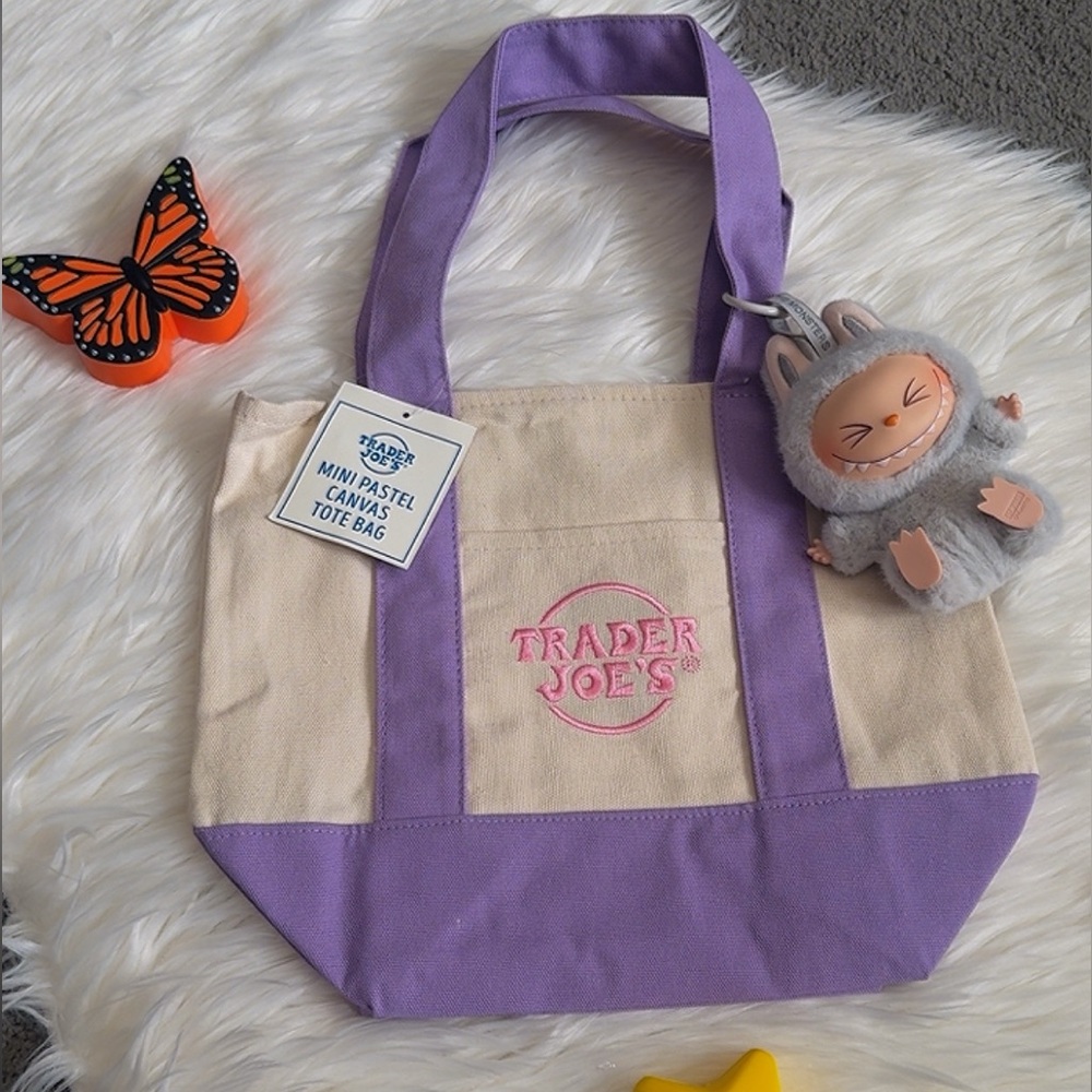 Trader Joe’s Lavender & Cream Canvas Tote Bag